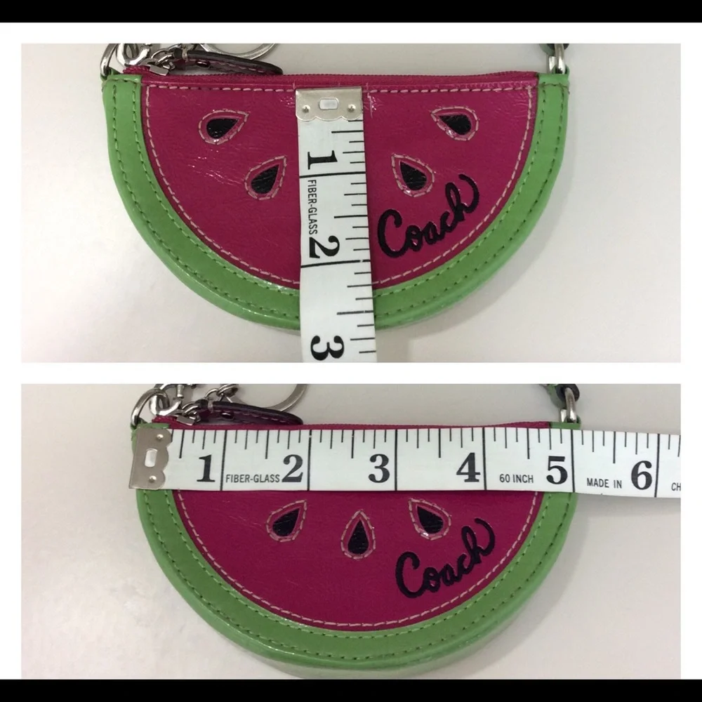 Coach Vintage Watermelon Coin Pouch Pink Green Patent Leather Y2K - Picture 14 of 14